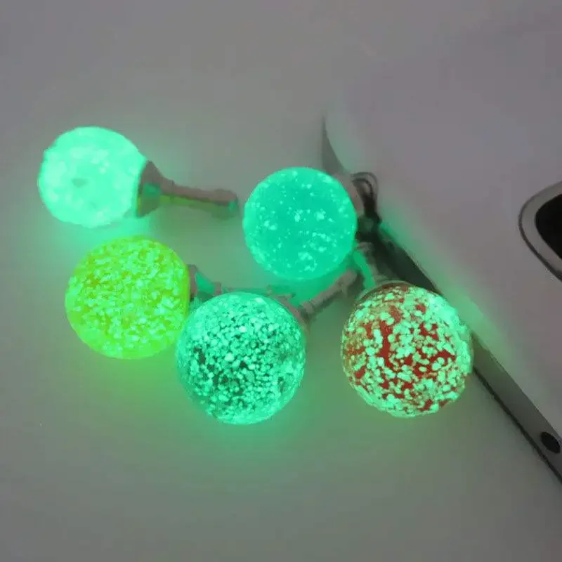 1pcs New Luminous 3.5mm Jack Headset Headphone Anti Dust Plug Mobile phone Earphone Audio Dustproof Plug for apple Iphone 5 6 PC