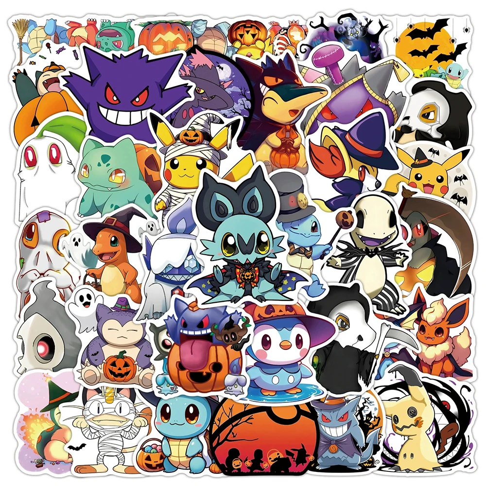 10/30/50 Stück Niedliche Pokemon Anime Aufkleber Wasserfeste Graffiti Skateboard Handy Pikachu Cartoon Halloween Sticker Aufkleber Spielzeug