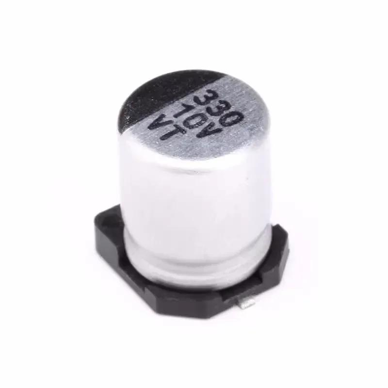 100 sztuk wysokiej jakości aluminiowy kondensator elektrolityczny SMD 25V 330UF objętość 8*10.5MM SMD SMD elektrolityczny