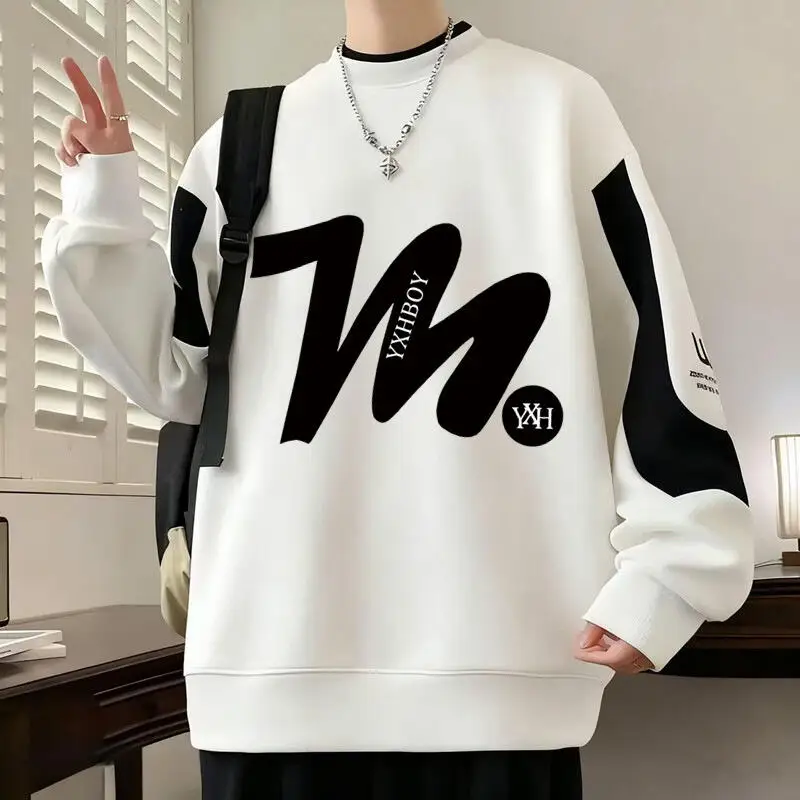 رجل الملابس ربيع الخريف الملابس حجم كبير هوديي عادية تي شيرت ملابس للرجال حجم كبير الملابس الاتجاه موضة الشباب نمط #5