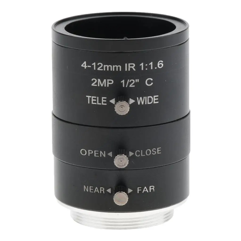 High Definition F1.6 Varifocal CCTV Lens Manual Iris 4-12mm CS Mount for Digital Cameras