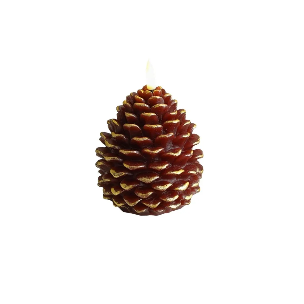 Simulation Pine Cone Christmas LED Candle Lights Paraffin Wax Convenient Pine Cone Lights Electric Versatile Lights Fake Candles