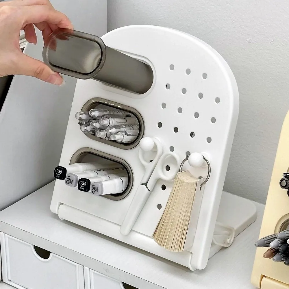 PP Inclined Insert Pen Holder Vertical Large Capacity Hole Board Storage Rack DIY Multifunctional