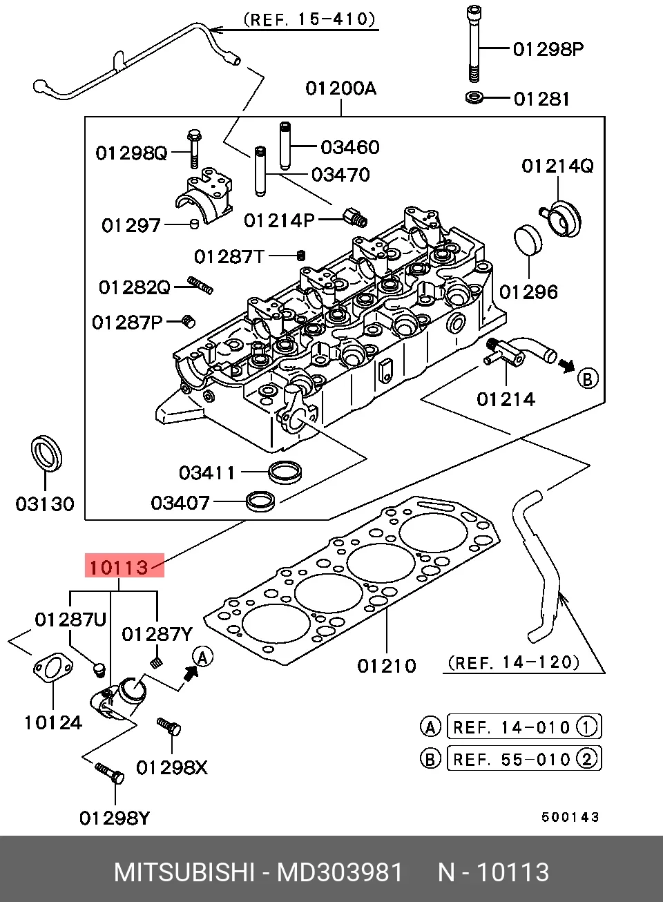 Thermostat Housing Water Outlet Fitting MD303981 For Mitsubishi Pajero Montero Sport L200 L300 Triton Delica Space Gear 2.5L L4