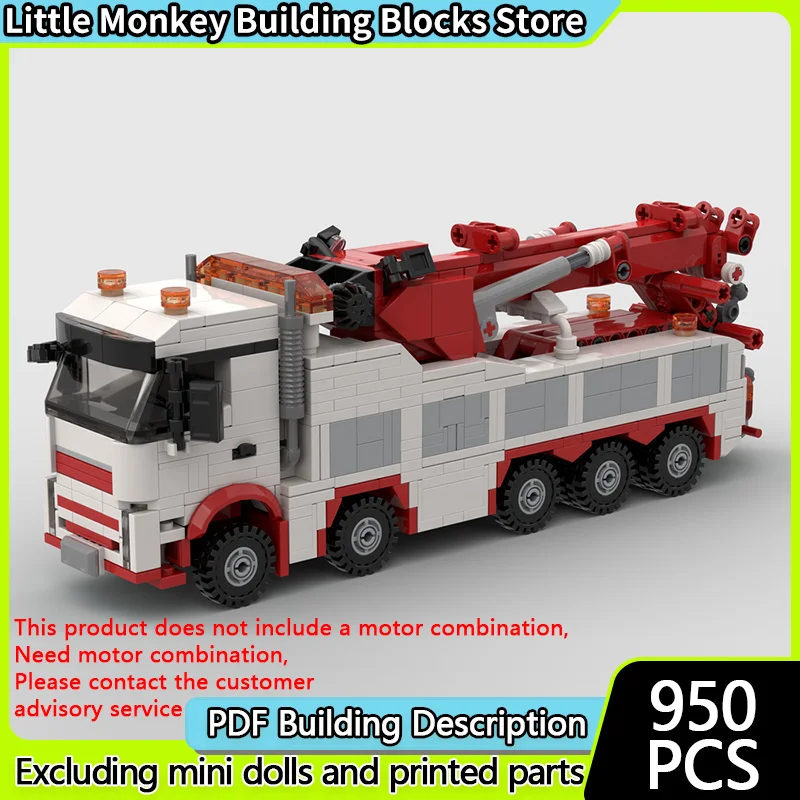 

City Car Model MOC Building Bricks 5-Achsiger Tow Truck Mit Rotator Modular Technology Children Holiday Gifts Assemble Toys Suit