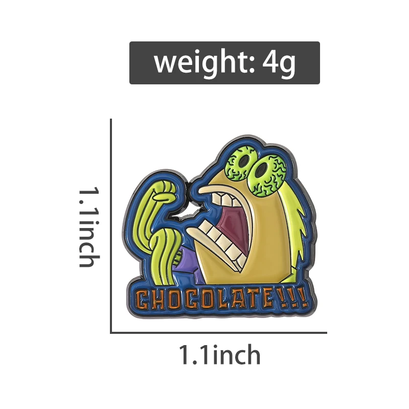 Cartoon Children's Animated Enamel Pins Custom Chocolate Frog Animal Brooches Backpack Lapel Hat Badge Funny Jewelry Accessories