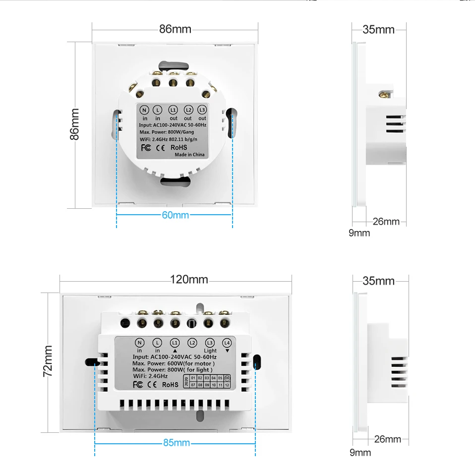 AVATTO WiFi Tuya Smart Roller Shutter Curtain Light Switch For Roller Shutter Electric Motor Blinds,For Alexa,Google Home,Alice