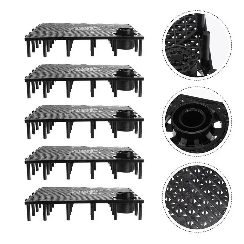 5Pcs Grid Isolate Board Divider Tank Bottom Black Filter Tray Aquarium Crate for Aquarium Breeding ( Black )