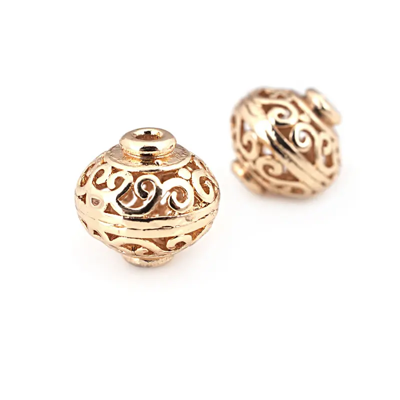 10MM 12MM 15MM High Quality 18K Gold Color Brass Spacer Beads Bracelet Beads High Quality Diy Jewelry Making Accessories