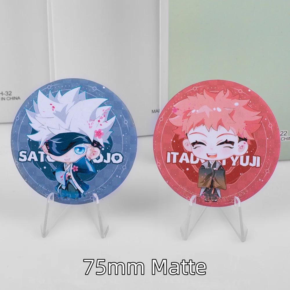 Neue Jujutsu Kaisen 75mm matte Brosche Geto Suguru Satoru Gojo Itadori Yuji niedlichen Cartoon Anime Pin Schmuck Zubehör Abzeichen Geschenk