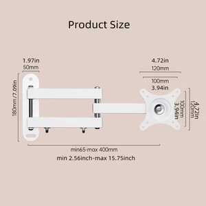 Retractable Universal TV Support, Wall Mounting Support, up to 15kg load for 14 to 37 -inch LCD monitor, TV Expansion Support 8 Main Sales Monitor Support - №6