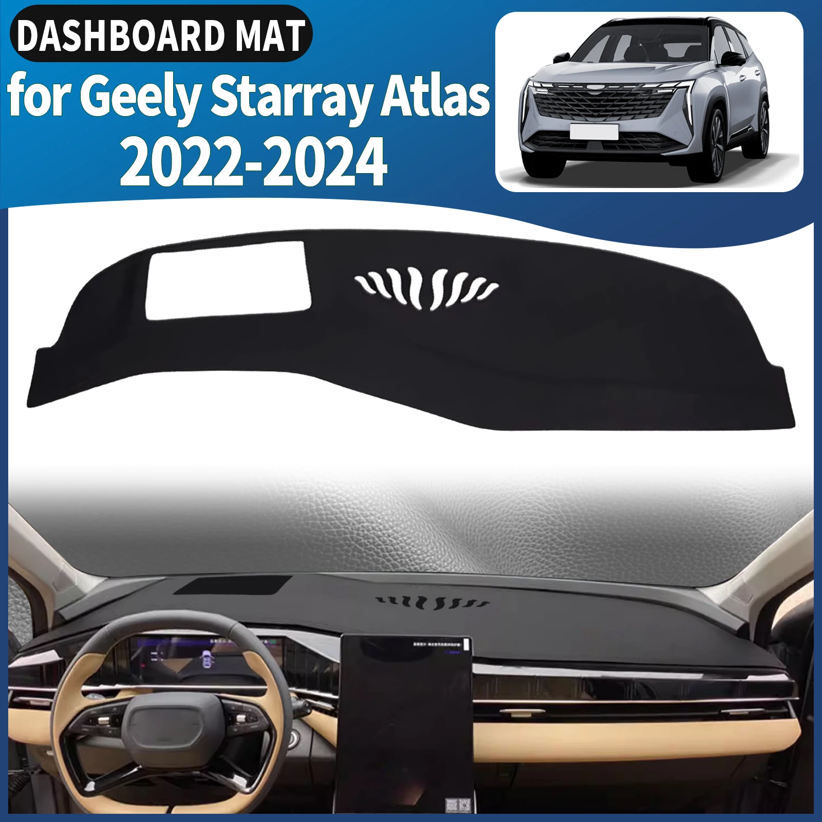 

for Geely Starray Atlas FX11 2022-2024 Car Dashmat Dashboard Cover Pad DashMat Sunshade Protective Carpet Accessories Leather