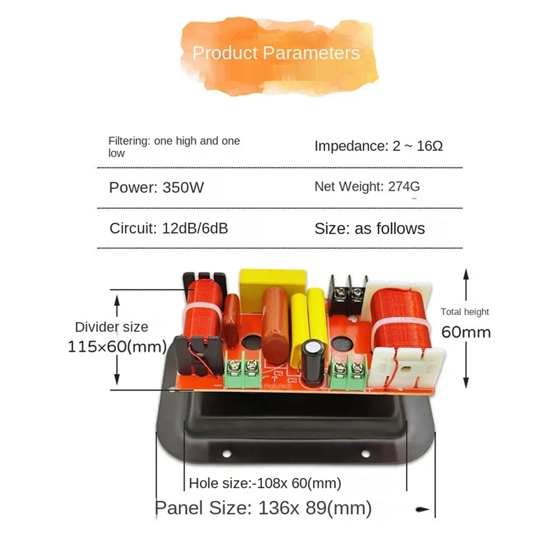 2 cara 350W Speaker Treble + pembagi frekuensi Bass filter Speaker Crossover DIY untuk teater rumah mudah dipasang mudah digunakan