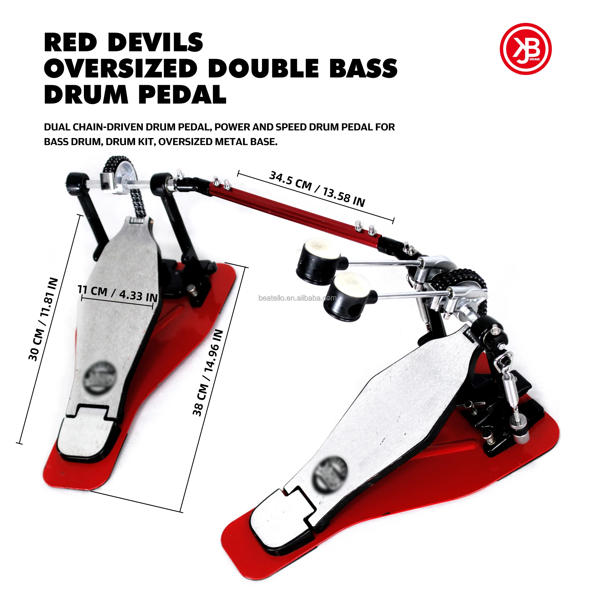 Bass Drum Pedal Percussion Drum Foot Kick Twin Pedal