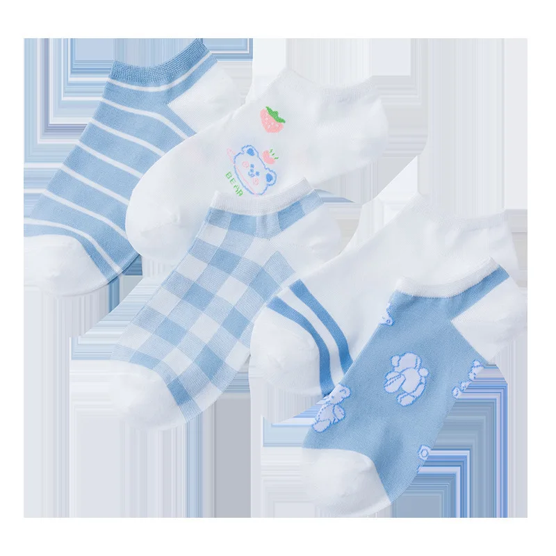 Chaussettes Courtes Invisibles en Coton pour Enfant et Femme, Fine et Mignonne, à Coupe Basse, de dehors, de Haute Qualité, 5/10 Paires