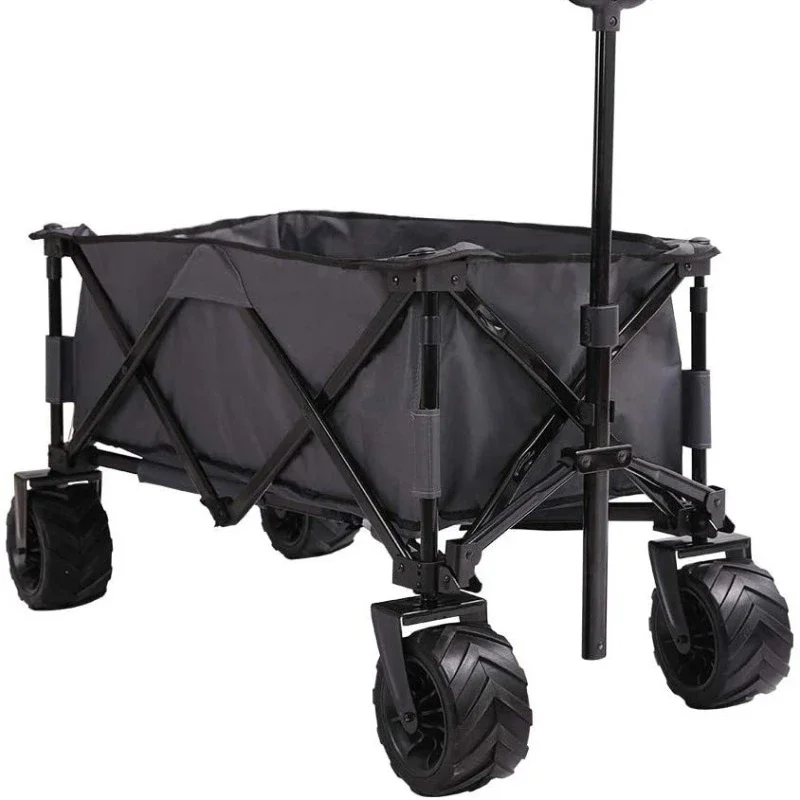Four-way wheel push tool cart, foldable outdoor trolley