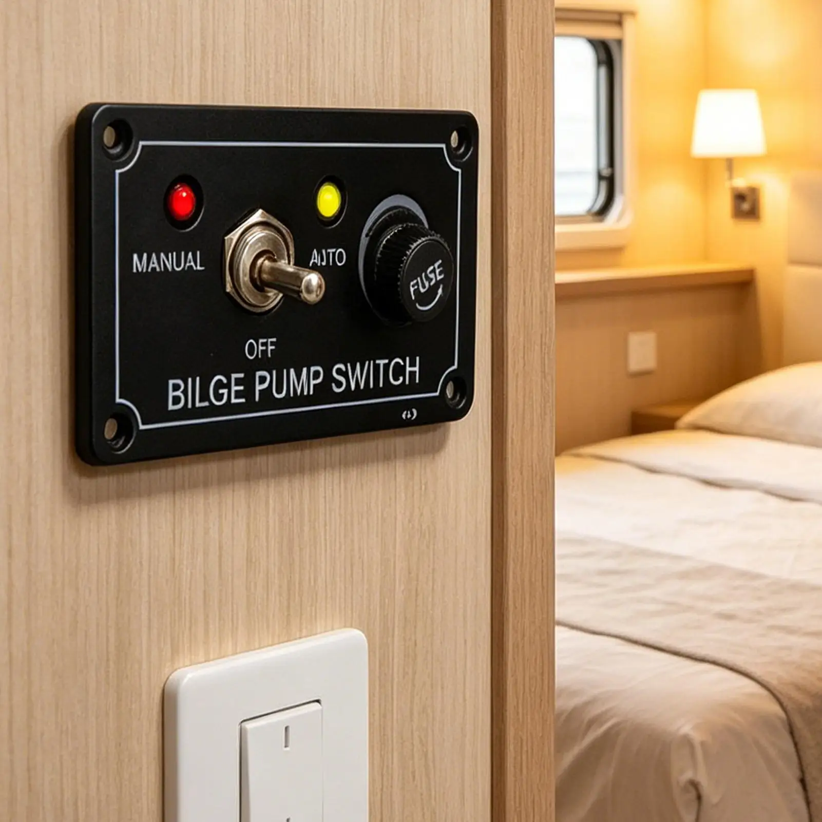 Button Panel For Boat On Off Control With Fuse RV Rocker Button Panel For Bilge Pump System RV Yacht Boat Marine Truck