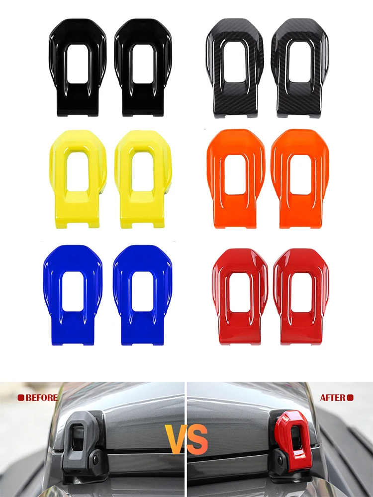 For Jeep Wrangler JL Gladiator JT 2018-2024+ Front Bumper Tow Hook Rubber Cover & Hood Lock Catch Latches Decoration Cover Trim