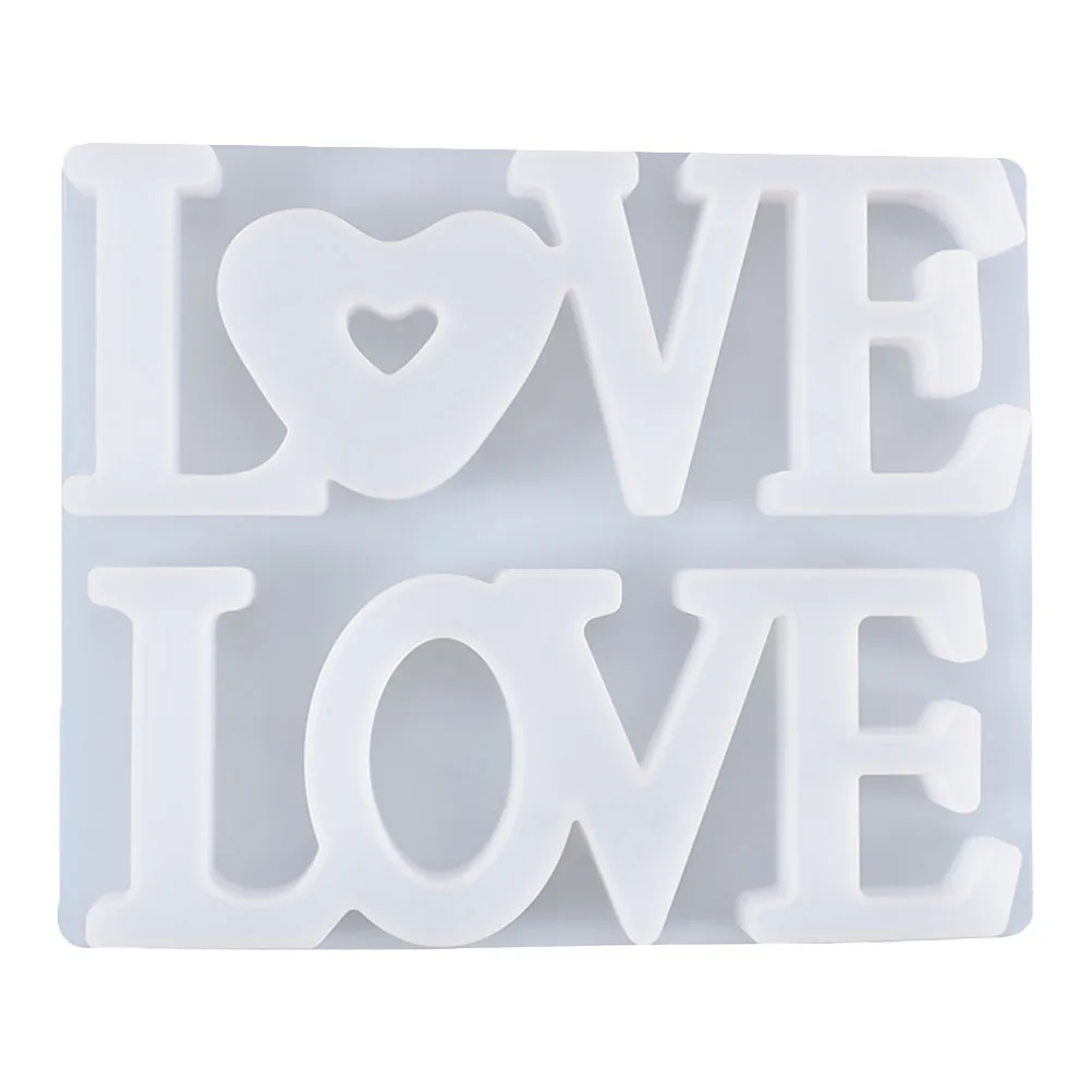 

1PC LOVE Silicone Mould, English Words Heart Tag, DIY Decorative Epoxy Craft with High-Grade Material
