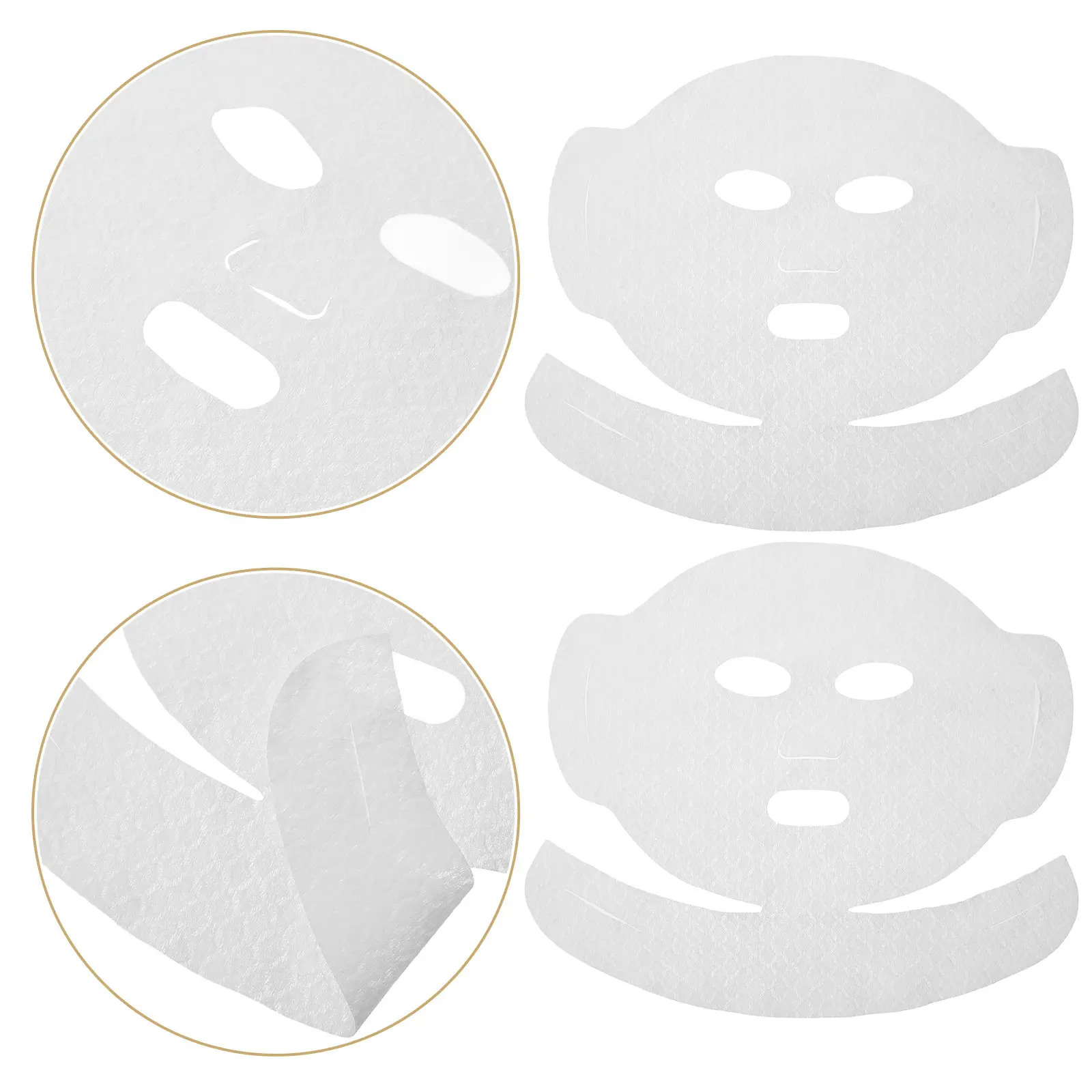 50Pcs V-Face Facial Mask Sheets High Absorbency Non Woven Fabric Smooth Comfortable DIY Sheet Masks for Facial Skin Care