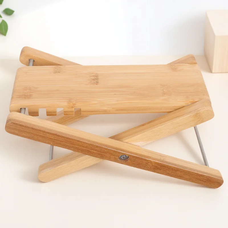 

Bamboo Pedicure Foot Stool Folding Adjustable Nail Art Foot Support for Comfortable Manicure and Professional Salon Use