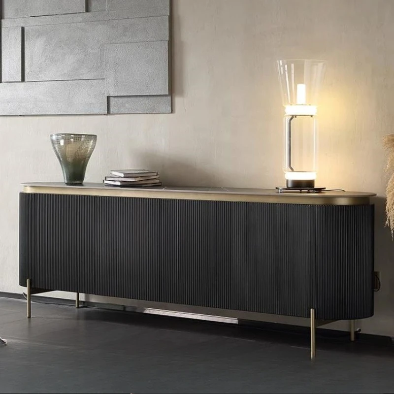 

luxury rock slab dining side cabinet dining room living room storage cabinet modern simple designer bedroom TV cabinet