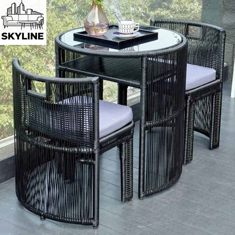 Aluminum Alloy Garden Furniture Sets Open-air Outdoor Balcony Table and Chair Courtyard Table and Chair Outdoor Furniture Sets