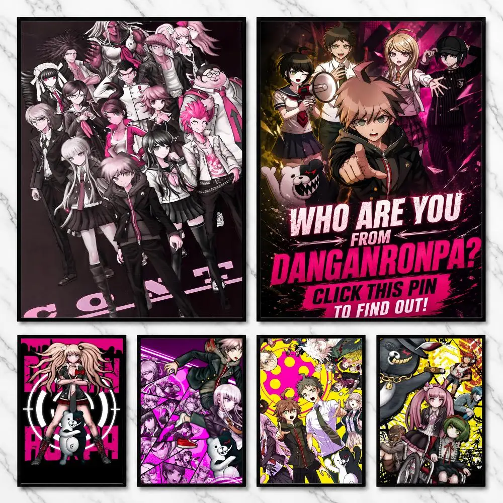 Danganronpa: Trigger Happy Havoc School Murders VN Poster Self-Adhesive Unframed Fashion Wall Prints for Office & Home Decor