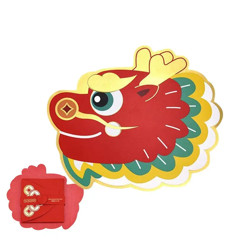 Draak Rode Enveloppen 2024 Opvouwbare Rode Pakjes Met Zegen Lentefestival Nieuwjaar Creatieve Rode Envelop Voor Kindercadeaus