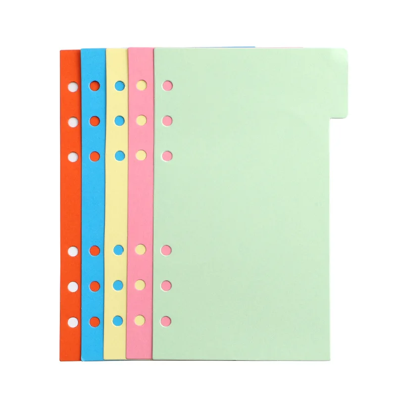 A5/A6/B5 Plastic Loose-leaf Separator Tab Binder Index Separator Pages Spill-proof Binder Dividers Plastic Ring Binder Dividers