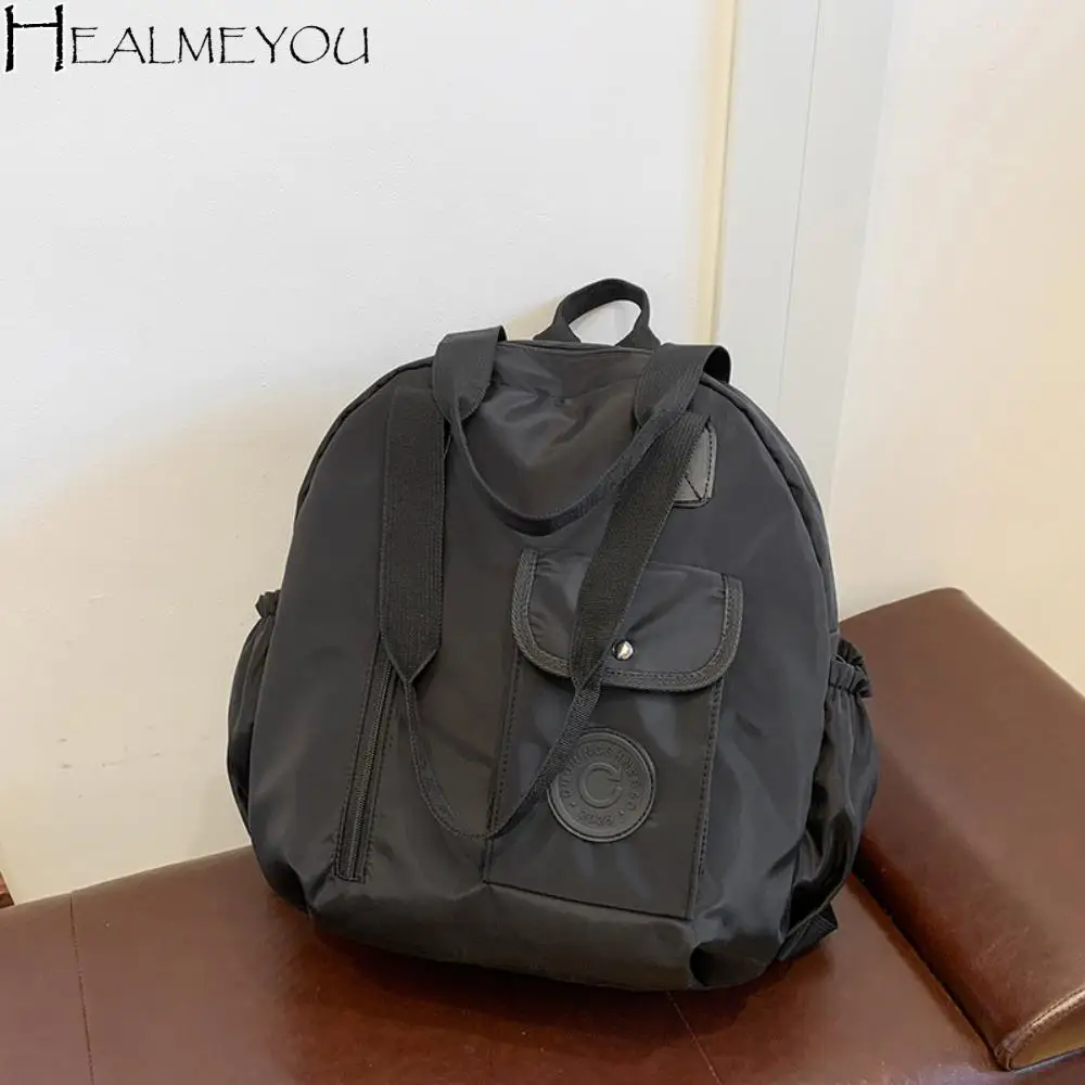 

Korean Style Swimming Nylon Backpack Large Capacity Nylon Round Shape Shoulder Bag Niche Design Tote Bag Fitness Bag Women