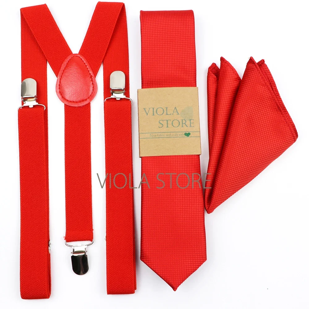 Männer Frauen Wein-Rot 2,5 cm Hosenträger Krawatte Set 6cm Schmale Krawatte Y-Zurück Brace Rosa Schwarz formale Party Hochzeit Hemd Hosen Zubehör