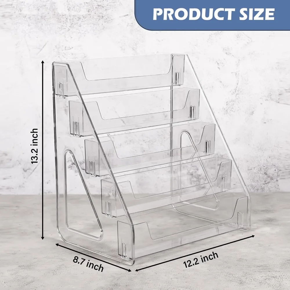 Upgraded 5 Tier Acrylic Card Display Stand Clear Organizer for Greeting Sports Cards