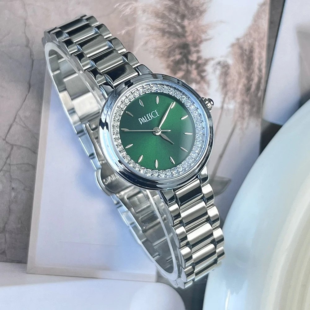 

Высокое качество, винтажные легкие роскошные женские часы, элегантные модные водонепроницаемые кварцевые женские наручные часы с круглым циферблатом и бриллиантами