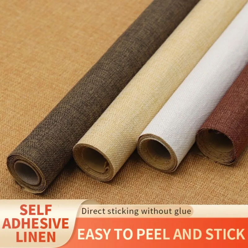 Self Adhesive Linen Fabric Repair DIY Furniture Renovation Fixing Wall Cloth Vintage Framing Cloth Not Leather Patches Kit