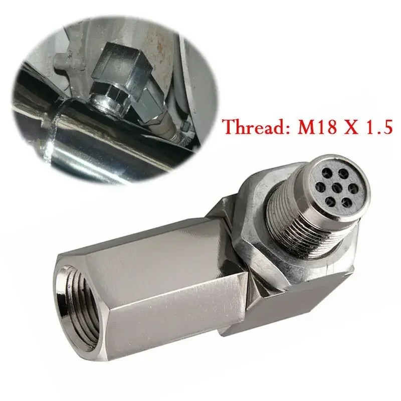 Exhaust Catalyst Rear Oxygen Sensor Spacer 90 Degree Mini Catalyst Lambda O2 Adapter CEL Fix M18*1.5 Universal