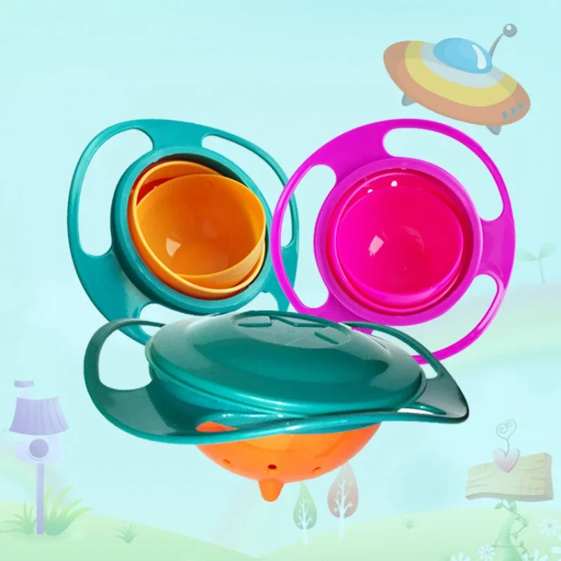 Universal Gyro Baby Bowl 360 Fegree Rotating Balance Bar Downs Flying Children Umbrella Gadgets Spill-Proof Tablewar Kitchenware