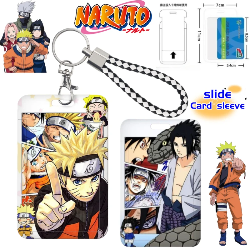 NARUTO Hatake Kakashi Uchiha Obito TV-Merchandise Cartoon Niedliche Kartenhülle Campus-Karte Ausweishülle mit Handschlaufe – Detail 1