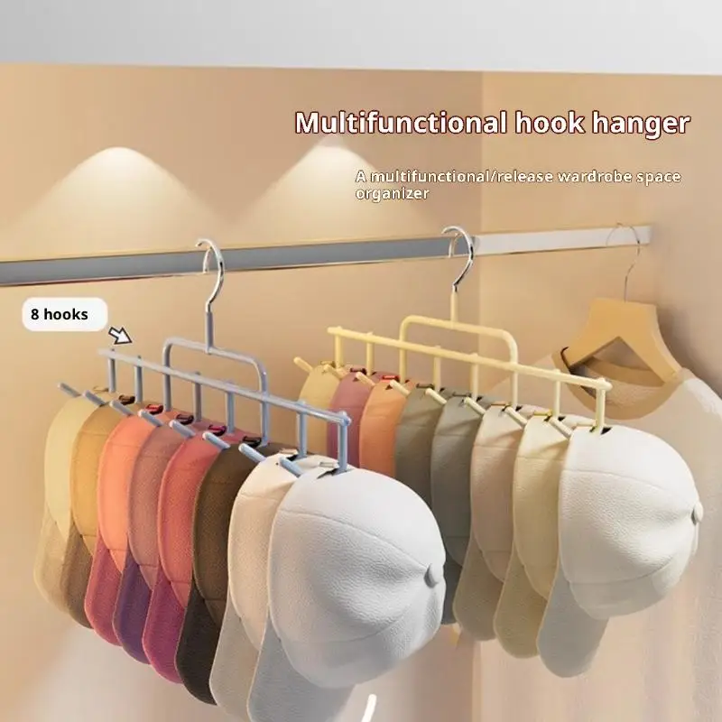 1pc New Instagram-Style Cap Rack with Hooks, Suitable for 8 Tall Hats for Wall-Mounting in Dorm Closet Baseball