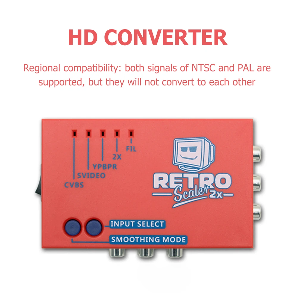 

Line-doubler A/V to Hdmi-compatible Converter Pass-through Mode Zero Lag Device Compatible with Vic20 Atari2600 Msx NES N64