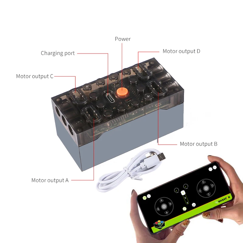 Technical Sbrick Box Speed Remote Control PF Building Blocks 4 Channel Rechargeable Bluetooth Battery Box Modification Kit Toys