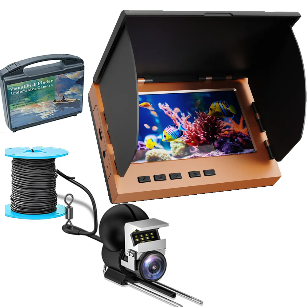 5.0 Inch LCD Portable 1000TVL Fish Detector Monitor IP68 Waterproof LED Night Vision 20M Cable Fishing Camera for Sea Lake