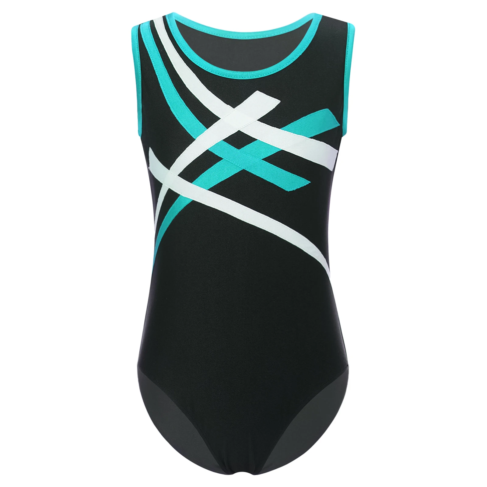 

Kids Boys Rhythmic Gymnastics Leotards Figure Skating Ballet Dance Acrobatics Performance Costume Sleeveless Athletic Bodysuit