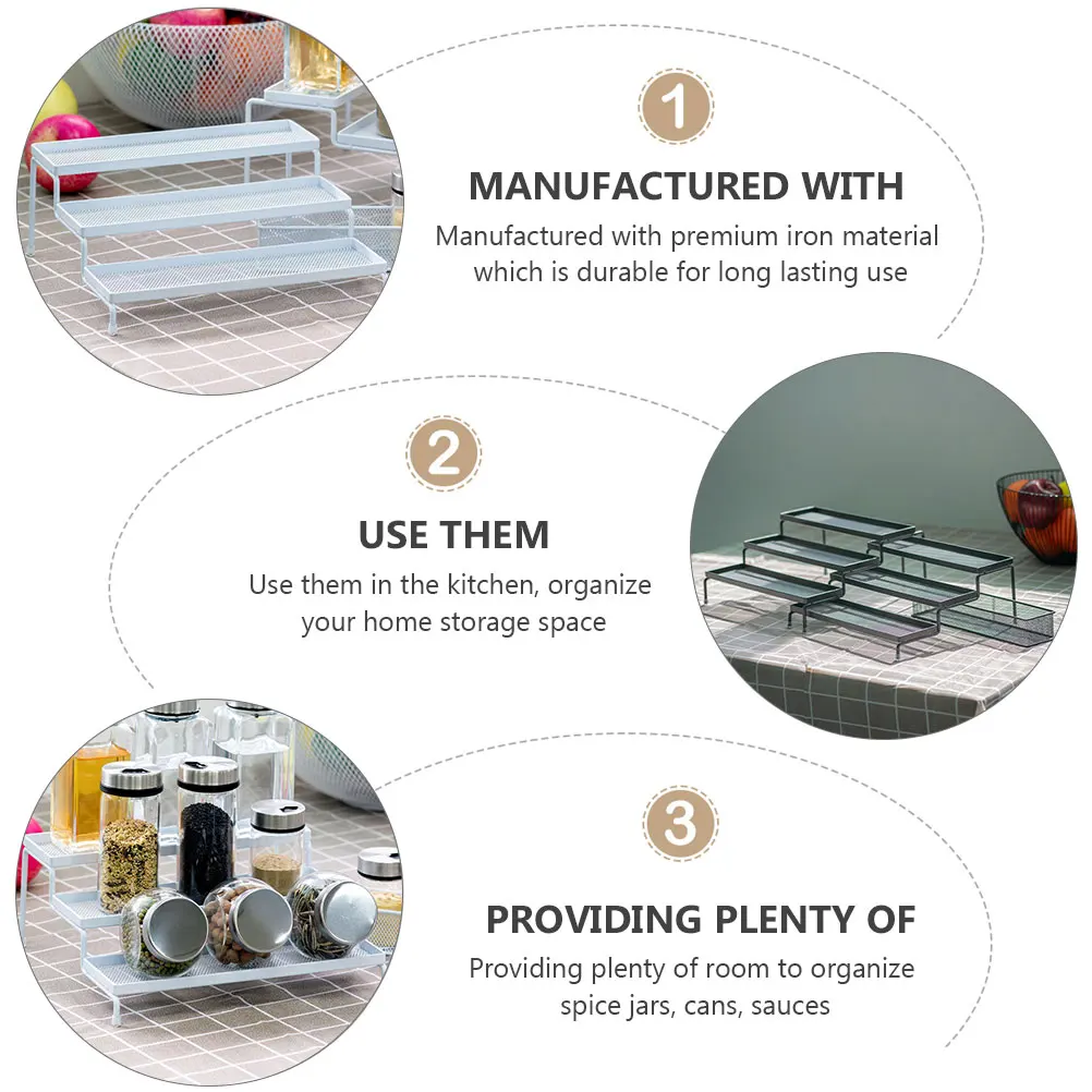 

3 Pcs Spice Bottle Holder Storage Containers Holders Retractable Brackets Boxes Extendable Racks Household Shelves