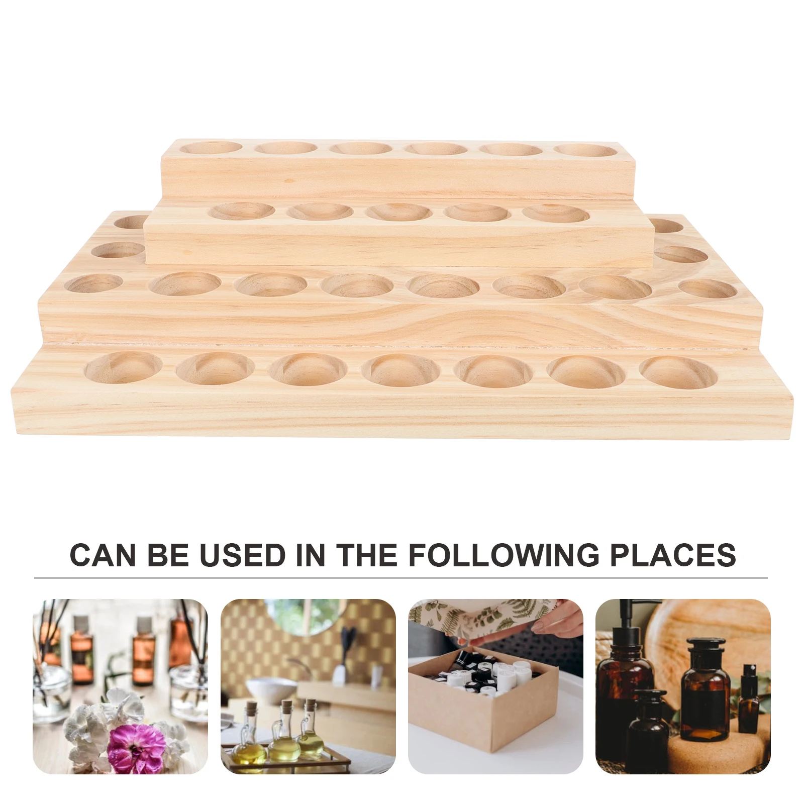 

4 Layers Wooden Essential Oil Storage Box Organizer For Home Desktop Display Rack Smooth Finish Essential Oil Bottle Holder Wood