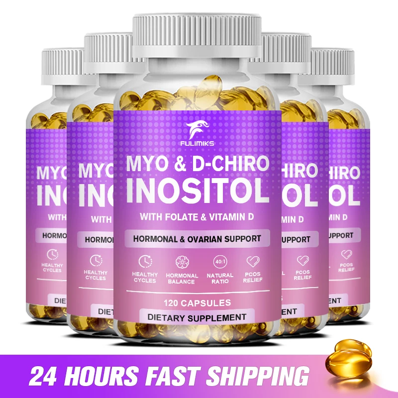 Myo-Inositol Capsules, 120 Vegan Capsules, Ideal Dosage for 40:1 Ratio, Hormone Balance & Healthy Ovarian Function Support