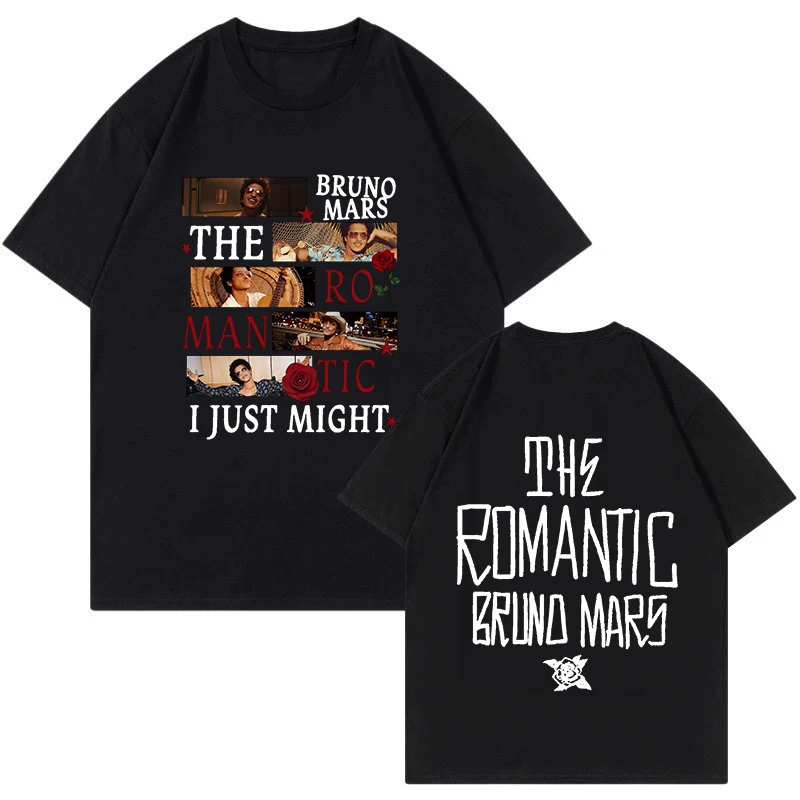 Bruno Mars Print Vintage T-shirt The Romantic Tour 2026 Graphic T