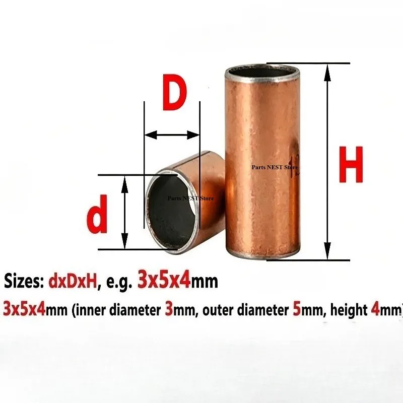 SF-1 Self Lubricating Composite Bushing Copper Plating Sleeve Oil-Free Bearing Inner Diameter 3/4/5/6/7/8/9/10/11/12/13/14/15mm