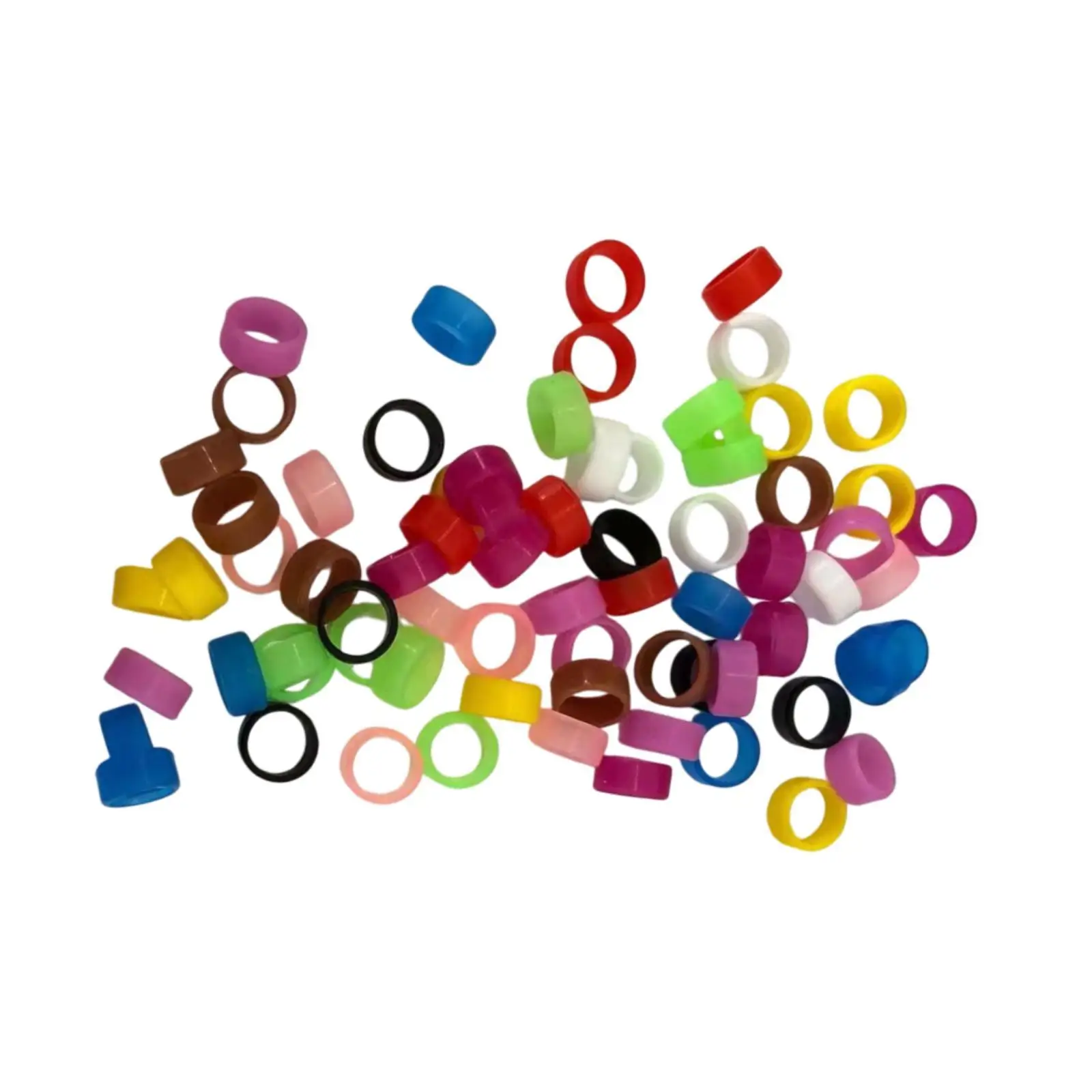 Bird Foot Rings Silicone Colorful Identification Leg Bands Mixed Marker Rings for Parrot Garden Cage