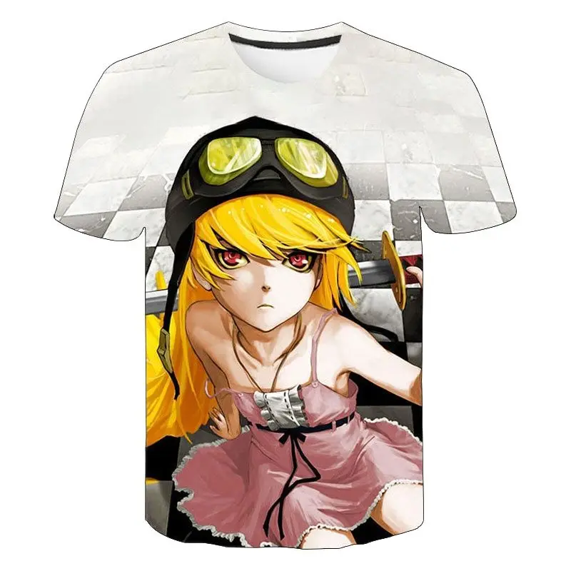 New Monogatari 3D T Shirts Boy girl Kids Fashion Casual Short Sleeve Men Women Children Summer Printed T-shirt Cool Tops Tee